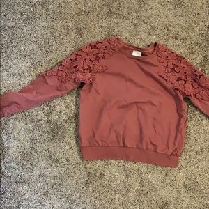 Rusty orange size small floral cut sweater
